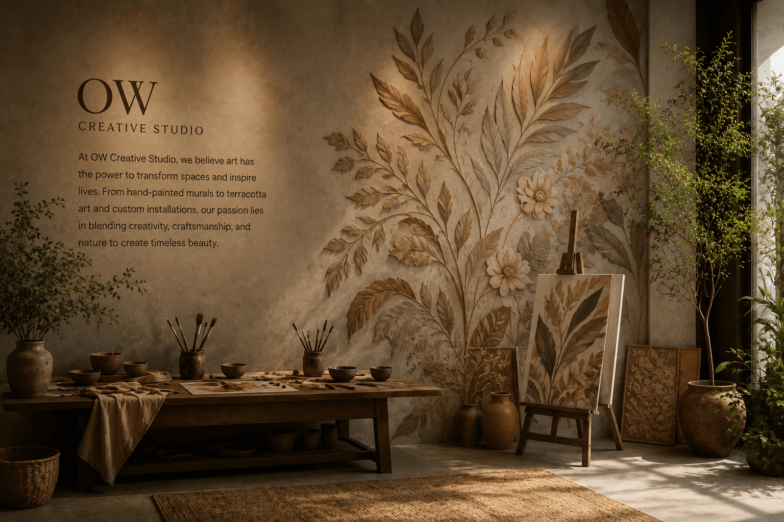 An artistic interior environment created by OW Creative Studio
